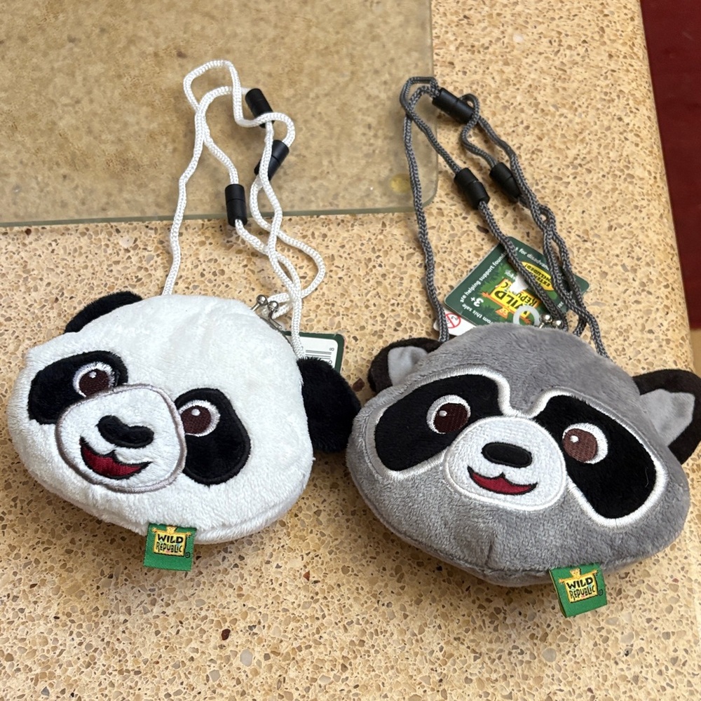 Panda and Raccoon Plush Children’s Handbags